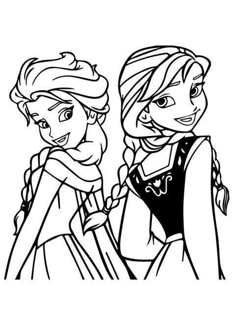 Dibujos de Elsa Con Anna para Colorear, Pintar e Imprimir ...