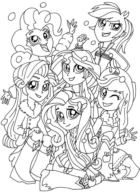 Dibujos de Equestria Girls Feliz para Colorear, Pintar e ...
