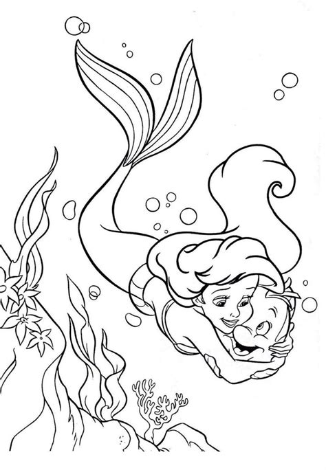 Dibujos de la Sirenita para colorear, pintar e imprimir gratis