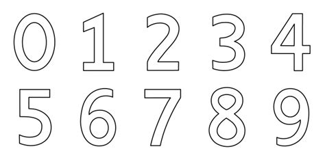 Dibujos de números para colorear e imprimir gratis, números del 1 al 10