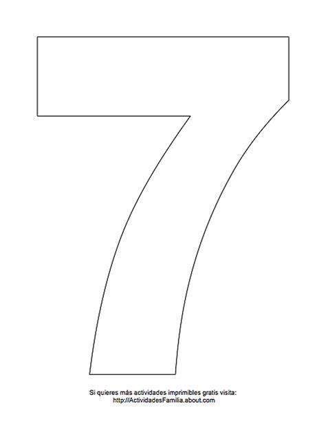 Dibujos de números para colorear: Número 7 para colorear | Numero para ...