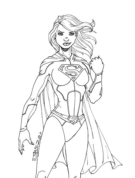 Dibujos de Supergirl para colorear, pintar e imprimir gratis