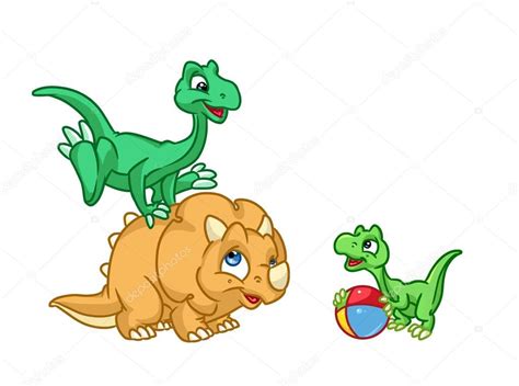 Dibujos: dinosaurios bebe | Tres dinosaurios bebé juegan ...