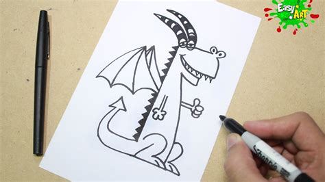 Dibujos Fáciles  Como Dibujar un Dragón   How To Draw ...