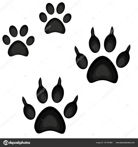 Dibujos: huellas de perro | Conjunto de icono de la huella ...