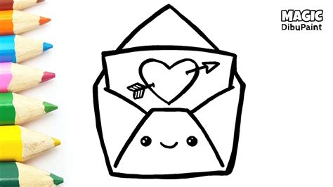Dibujos Kawaii | Dibujar carta de amor para San Valentín ...