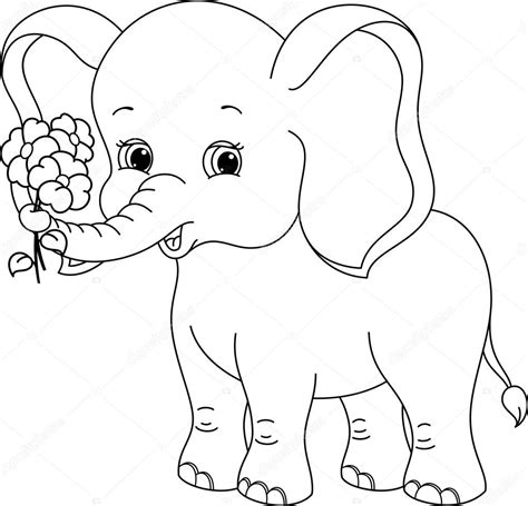 Dibujos Para Colorear Elefantes Bebes