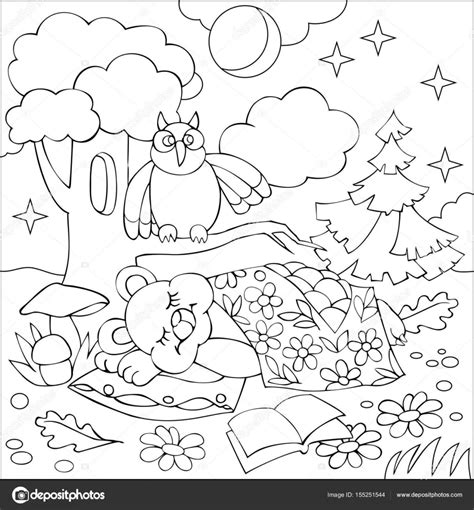 Dibujos: para niños blanco y negro | Dibujo de osito durmiendo para ...