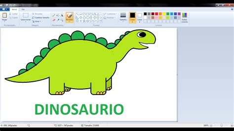 Dibujos para niños con Paint: Como dibujar un Dinosaurio ...