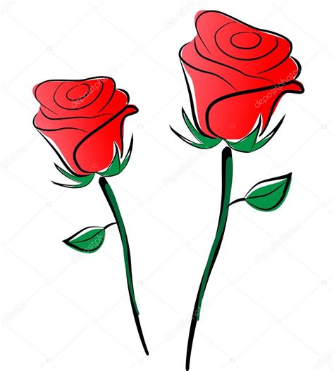 Dibujos: rosas | Vector rosas dibujo — Vector de stock  nickylarson ...