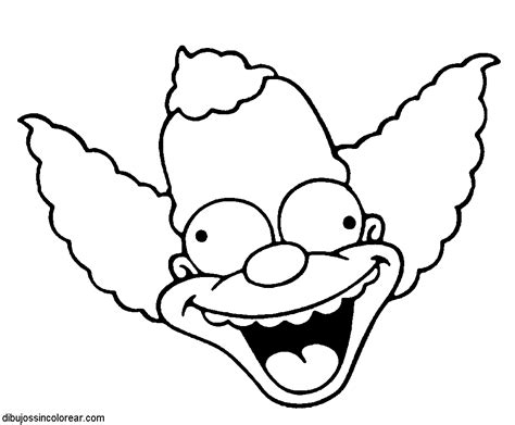 Dibujos Sin Colorear: Dibujos de Krusty el Payaso  Los Simpsons  para ...