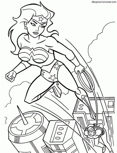 Dibujos Sin Colorear: Dibujos de la Mujer Maravilla  Wonderwoman  para ...