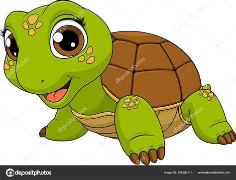 Dibujos: tortugas animadas bonitas | Tortuga de niño alegre — Vector de ...