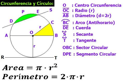Diccionario Matematicas: Circunferencia y Círculo