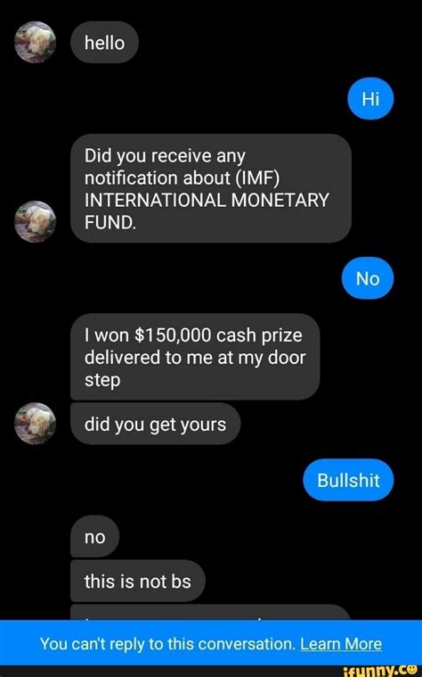 Did you receive any notiﬁcation about  IMF  INTERNATIONAL ...