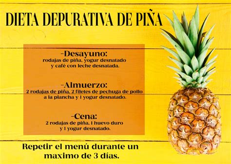 Dieta depurativa de piña: MENÚ