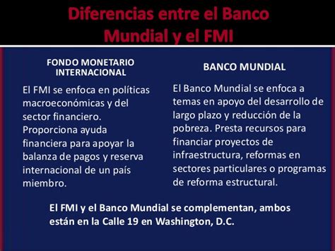 Diferencia Entre El Fmi Y El Banco Mundial   Esta Diferencia