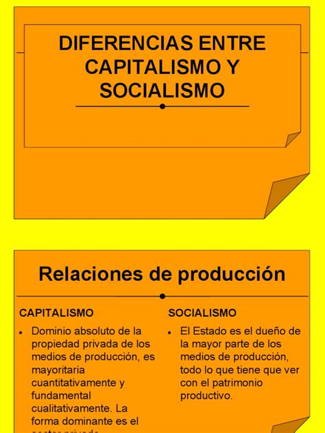 Diferencias Entre Capitalismo y Socialismo.pptx | Capitalismo ...
