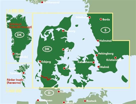 Dinamarca   Groenlandia   Islas Feroe 1:400.000   Mapas de carreteras ...