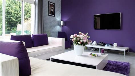 Dinero y yo: Pintar la sala de estar en color púrpura y blanco   ideas ...