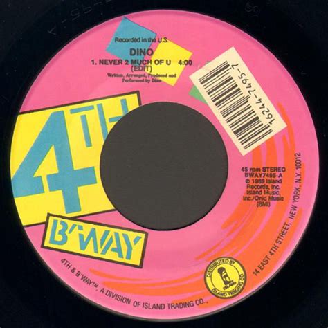 Dino   Never 2 Much Of U  1989, Vinyl  | Discogs