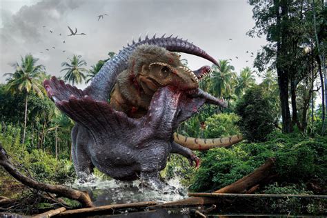 Dinosaur fight in Greylore Swamp | Dinosaur fight ...