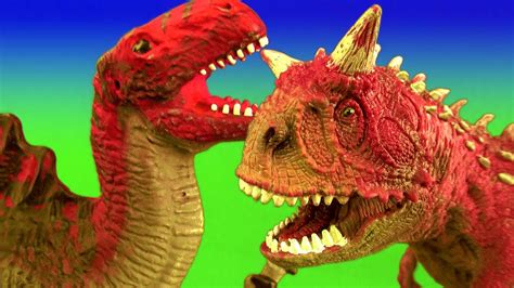 Dinosaur Fight SPINOSAURUS vs CARNOTAURUS Battle T rex FUN ...