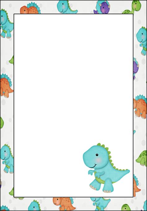 Dinosaur: Free Printable Frames, Invitations, Cards or Labels ...