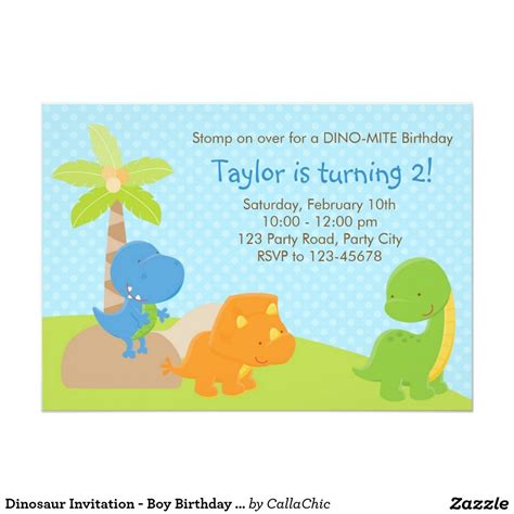 Dinosaur Invitation   Boy Birthday / Baby Shower | Zazzle.com ...