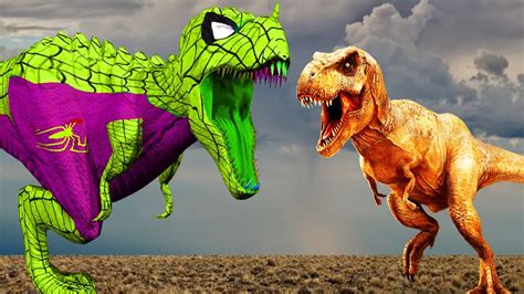 dinosaurio araña vs dibujos animados de dinosaurios para niños | lucha ...