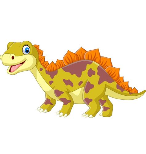 Dinosaurio de dibujos animados en blanco | Vector Premium