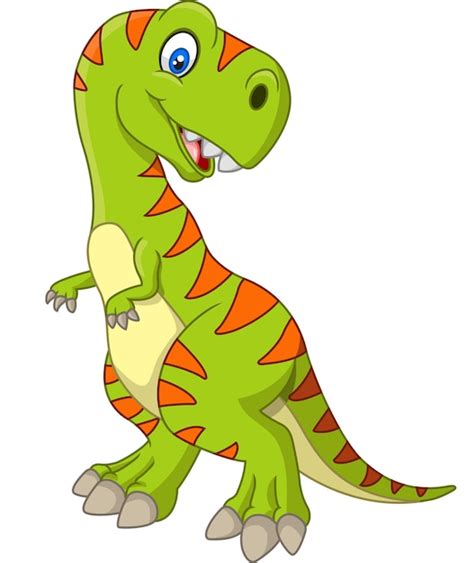 Dinosaurio feliz de dibujos animados | Vector Premium