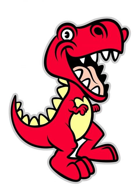 Dinosaurio t rex de dibujos animados lin... | Premium Vector #Freepik # ...