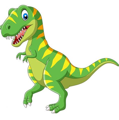 Dinosaurio verde de dibujos animados | Vector Premium