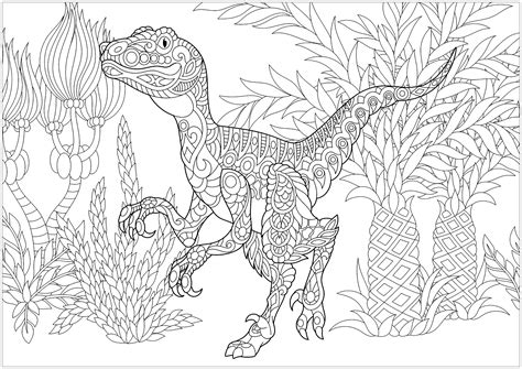 Dinosaurios 95965   Dinosaurios   Colorear para Adultos