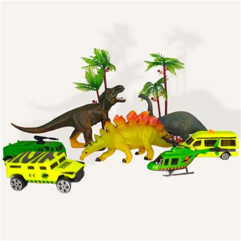 Dinosaurios Con Vehiculos Set En Caja Dinosaur World Autos | Cuotas sin ...