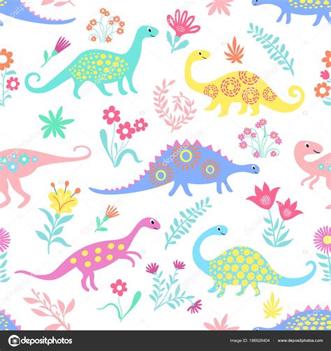 Dinosaurios Lindo patrón de niños para niñas y niños, Animales de ...