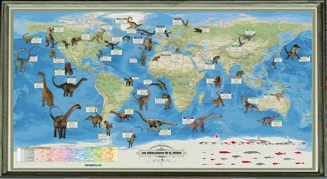 Dinosaurios   Mapa mural físico   MISCELANEA DELICATESSEN
