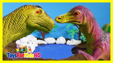 Dinosaurios para niños Allosaurio v/s Edmontosaurio   Videos de ...