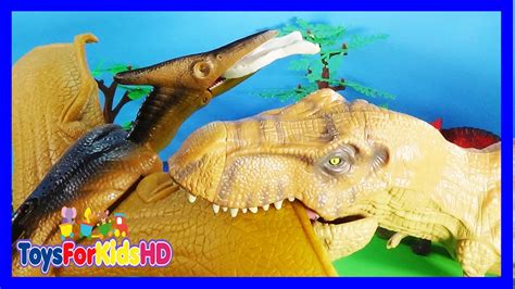 Dinosaurios para niños Tyrannosaurus Rex v/s Pteranodon ...