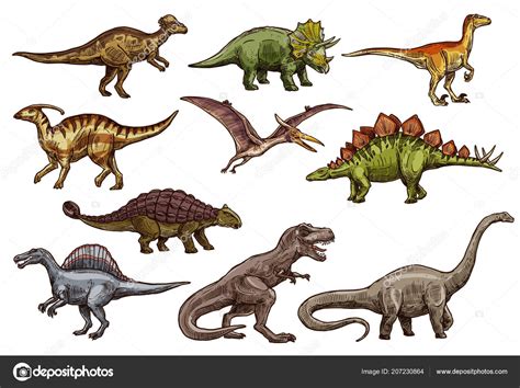 Dinosaurios y reptiles prehistóricos animales dibujos ...