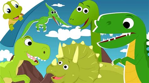 Dinosaurs Song   Five Green Dinosaurs looking for the lunch   YouTube