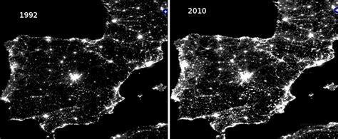 ¡Dios mío, está lleno de luces! La contaminación lumínica en España en ...