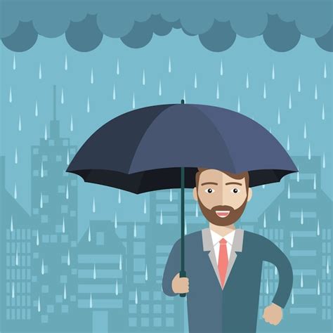 Diseño de hombre bajo la lluvia | Descargar Vectores gratis