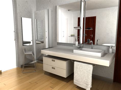 Diseño de Mueble para Lavabo Empotrado. Espejo y accesorio ...