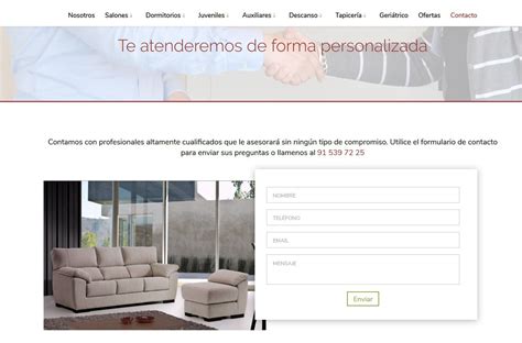 Diseño de pagina web para Tienda de Muebles y Decoración