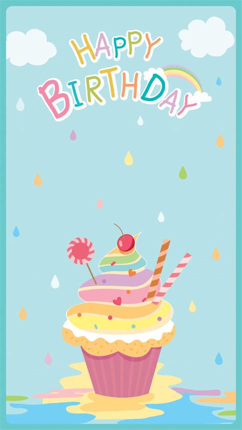 Diseño de tarjeta de feliz cumpleaños con cupcake de arco ...