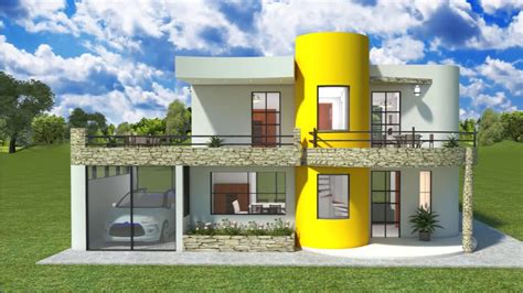 Diseños/Planos de una Casa moderna de dos pisos con garaje ...