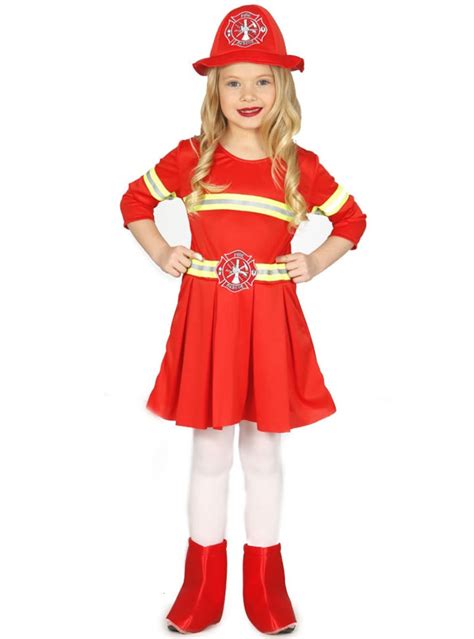 Disfraz de bombera elegante para niña. Have Fun! | Funidelia