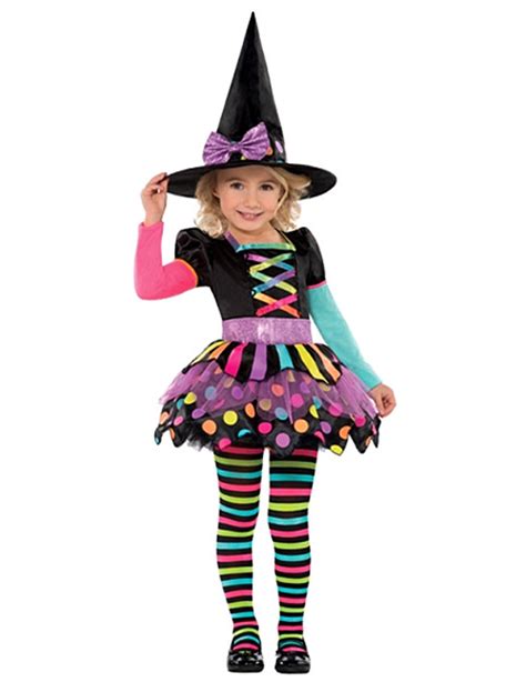 Disfraz de bruja colorido para niña Halloween